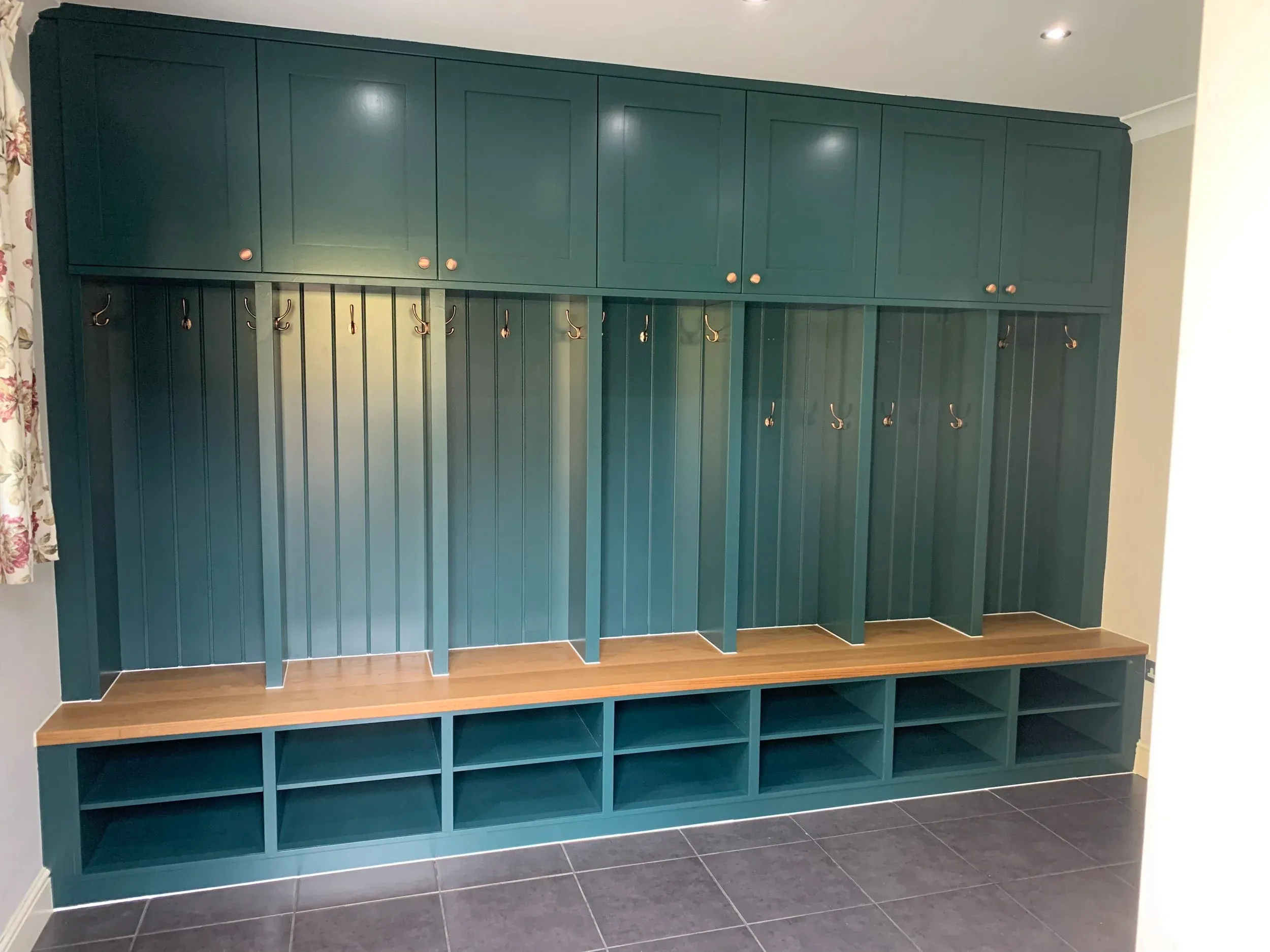 Bootroom bench and appliance cabinets